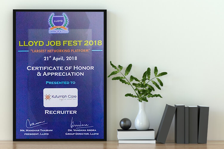 Lloyd Job Fest 2018 - Certificate of Honor & Appreciation